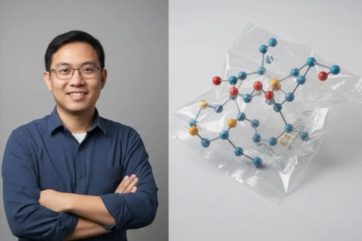 Gu dan timnya, peneliti kunci seperti Shaozheng Yin, Rui Zhang, Lu Wang, dan N. Sanjeeva Meneliti Polimer alami seperti DNA dan RNA dilengkapi 