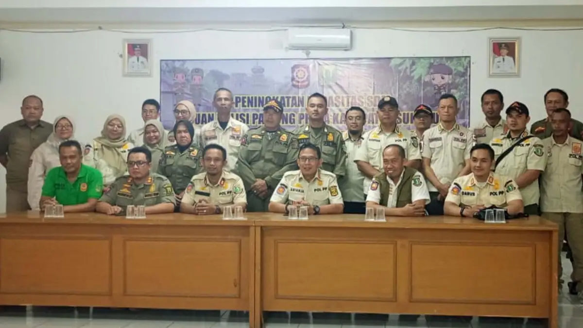 Perkuat Sinergi, Satpol PP Kota dan Kabupaten Sukabumi Samakan Persepsi Soal Perda Trantibum