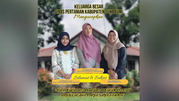 Tiga PNS Distan Kabupaten Sukabumi yang terima Satyalancana Karya Satya 2025. (Sumber Foto: Dok. Distan)