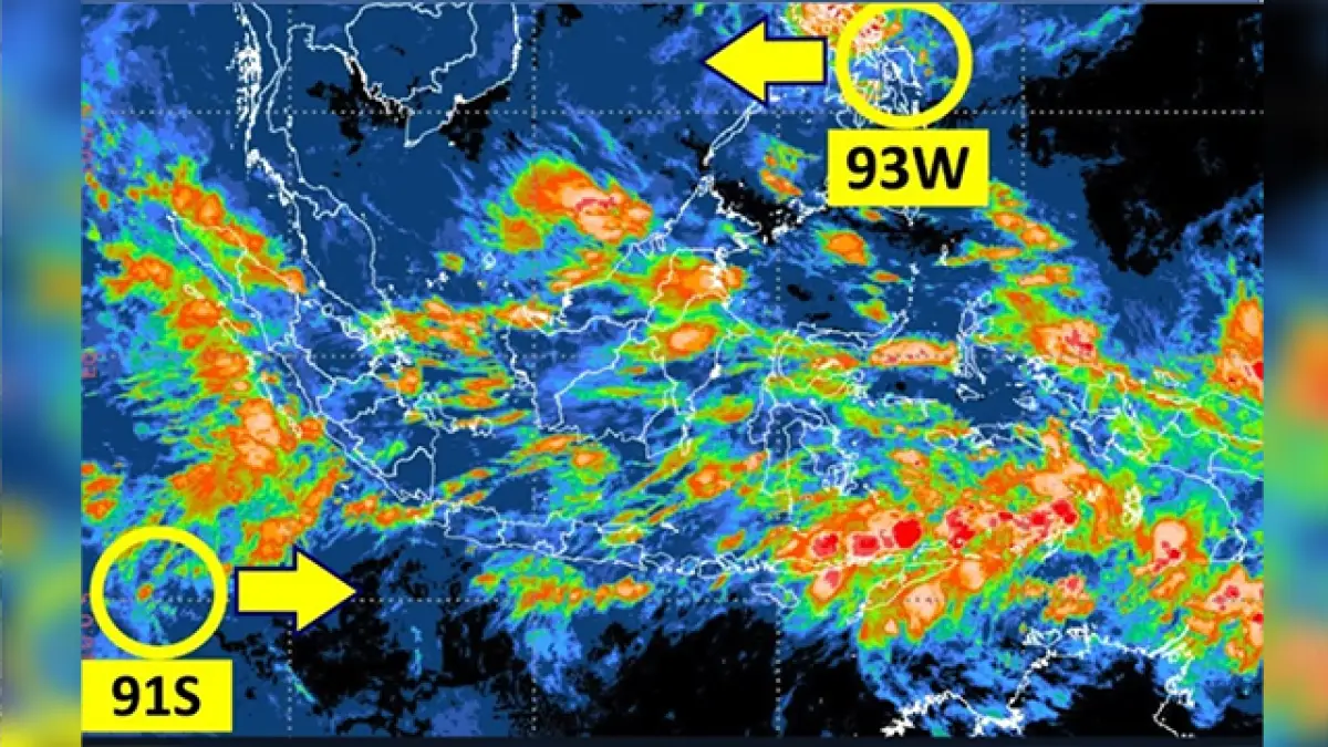 Dua Bibit Siklon Tropis 93W dan 91S Terdeteksi, Ini Peringatan dari BMKG