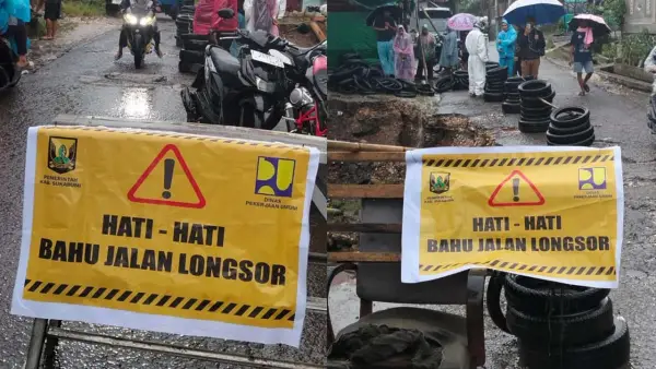 Longsor yang mengganggu infrastruktur jalan warga. (Sumber: Istimewa)