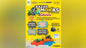 Informasi digital program Bazar Motor Bekas (Mokas) Adira Finance Sukabumi. | Foto: Istimewa