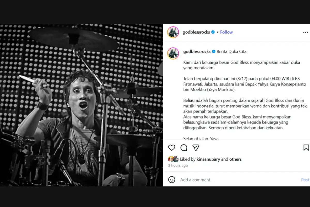 Yaya Moektio, Drummer Penting God Bless & Gong 2000, Meninggal Dunia