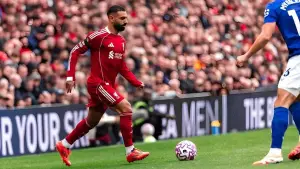 Aksi M. Salah di laga menghadapi Everton pada ajang Liga Inggris 2025/2026 (Sumber: Instagram/@mosalah)