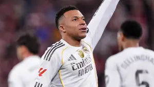 Selebrasi Kylian Mbappe setelah mencetak gol ke gawang Atlhetic Bilbao di ajang La Liga Spanyol (Sumber: Instagram/@k.mbappe)