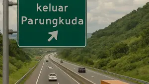 Ilustrasi tol bocimi. Daftar diskon dan gratis tarif tol selama libur natari 2025-2026 (Sumber: edit by copilot)