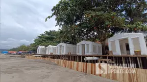 Glamping di Pantai Citepus yang viral dan diprotes warga. (Sumber : SU/Ilyas).