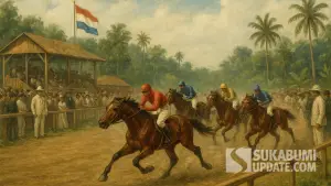 Ilsutrasi Pacuan Kuda di Cibolang, Sukabumi di zaman Belanda | Foto : ChatGPT
