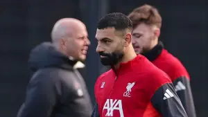 M. Salah menjalani latihan sebelum laga menghadapi Brighton & Hove Albion di ajang Liga Inggris (Sumber: web/espn.com)