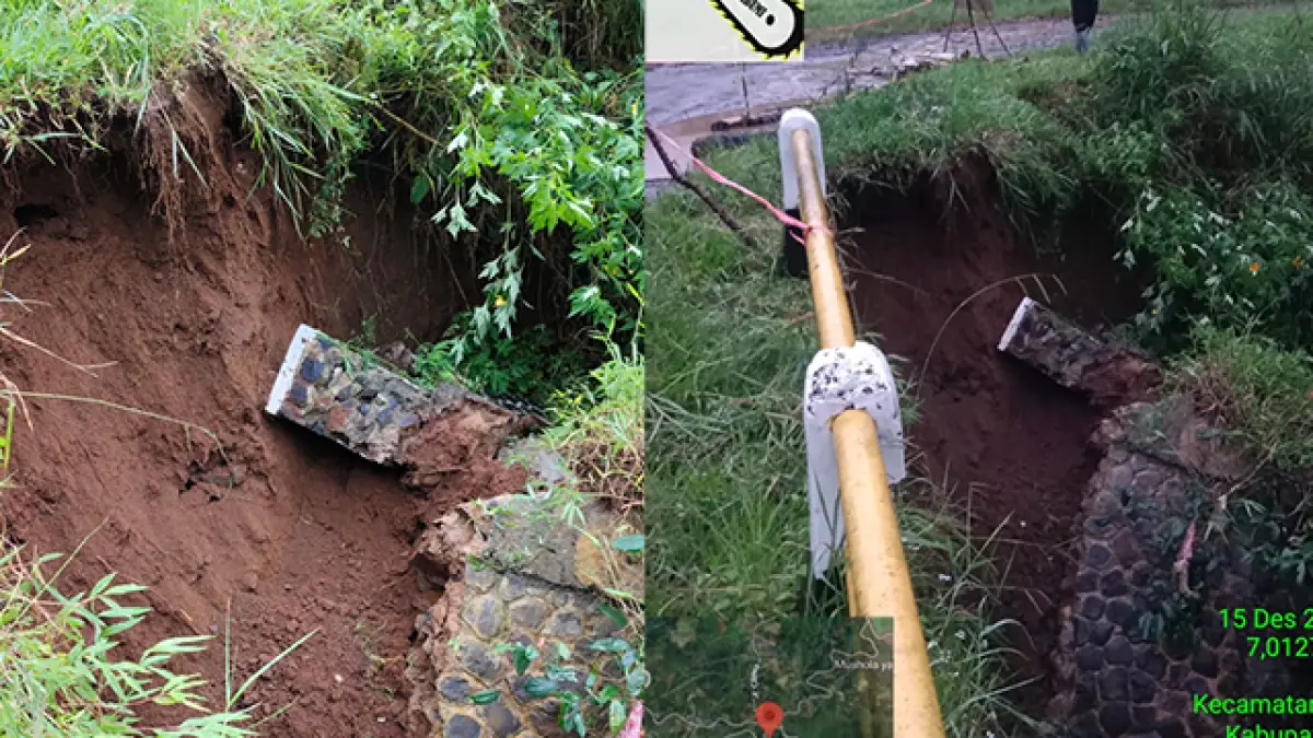 Hujan Deras di Gegerbitung Sukabumi Picu Longsor, TPT Jembatan Cijurey Tergerus