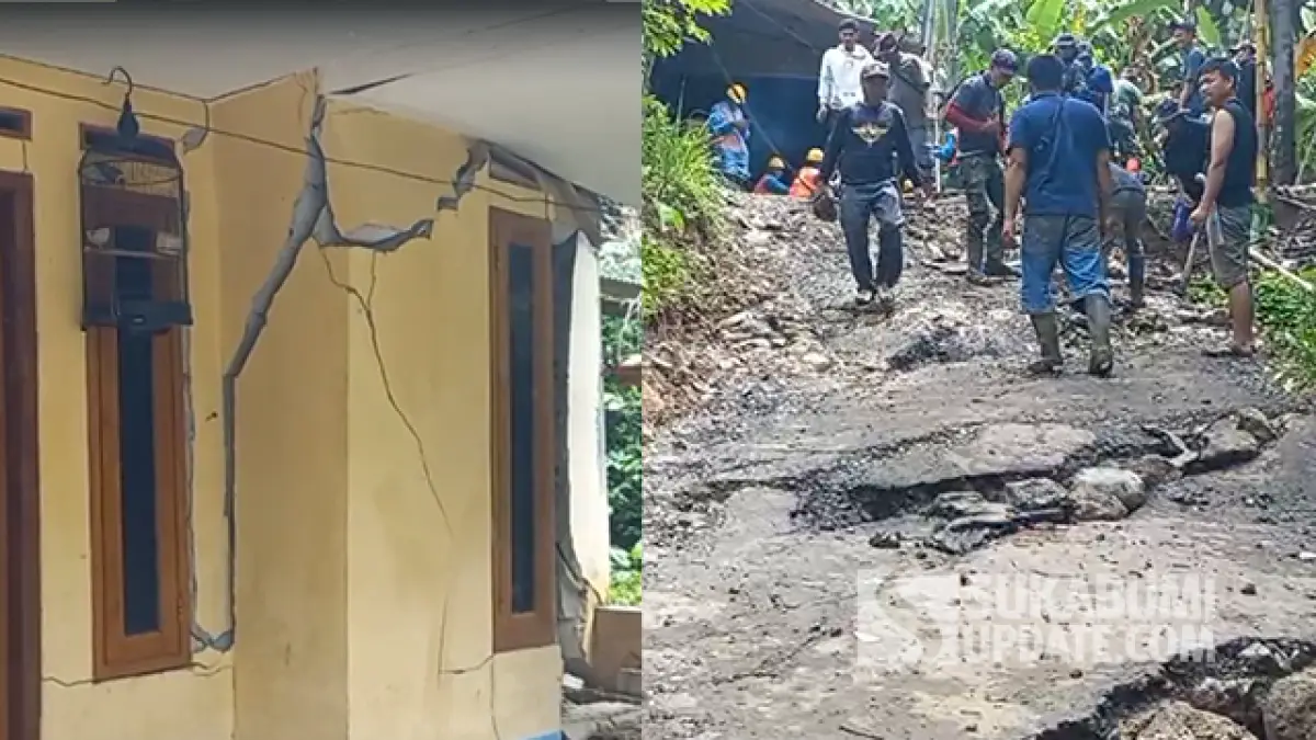 Pergerakan Tanah Landa Desa Bantarkalong Warungkiara, 20 Rumah Retak dan Jalan Rusak