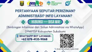 Poster digital layanan BISA WA DPMPTSP Kabupaten Sukabumi. (Sumber Foto: Istimewa)