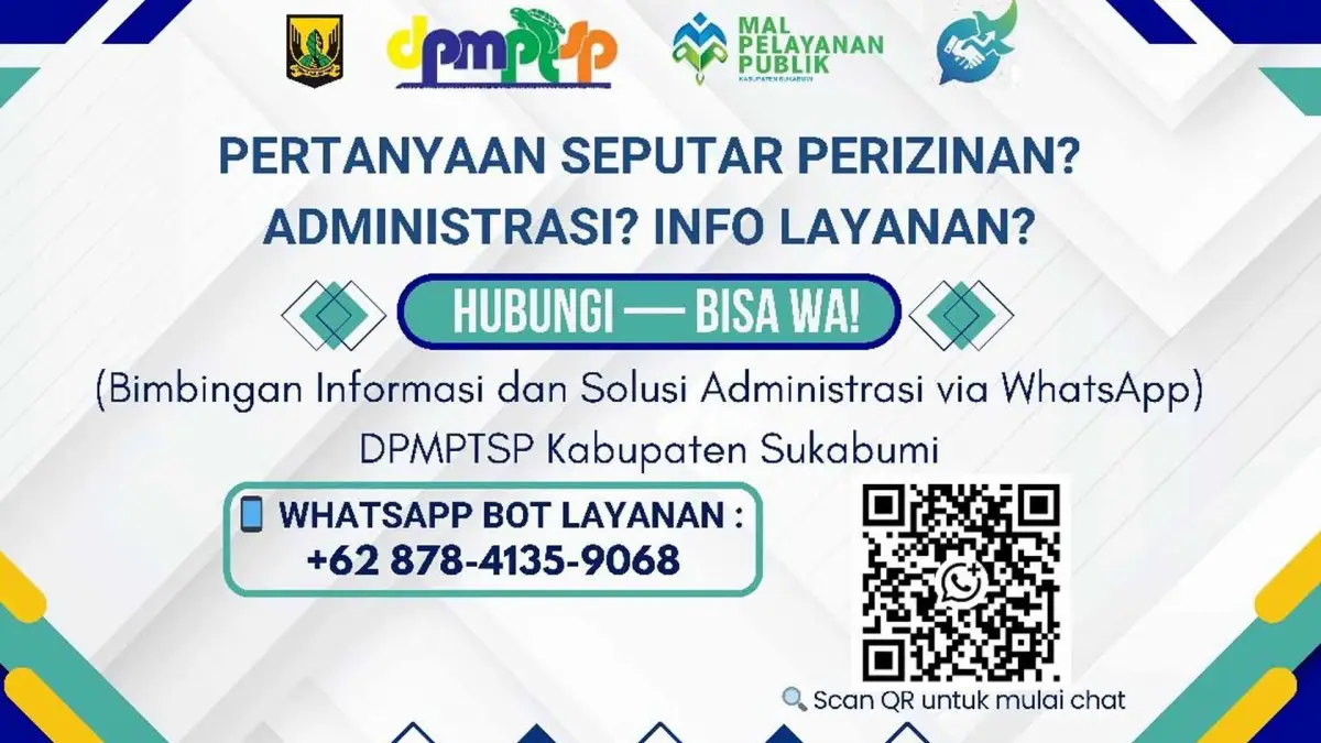 Lebih Praktis! Konsultasi Perizinan di Sukabumi Kini BISA WA DPMPTSP, Catat Nomornya