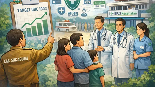 Ilustrasi - Dinsos Sukabumi mengejar target Universal Health Coverage (UHC) dan minta Masyarakat Pahami PBI. (Sumber : AI/ChatGPT)