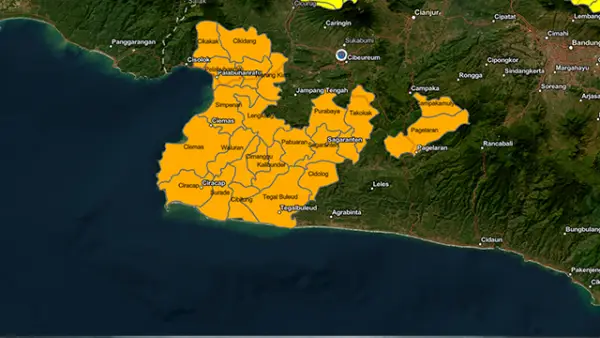 Peringatan Dini Cuaca BMKG, Sukabumi Rabu 17 Desember 2025. (Sumber : BMKG).