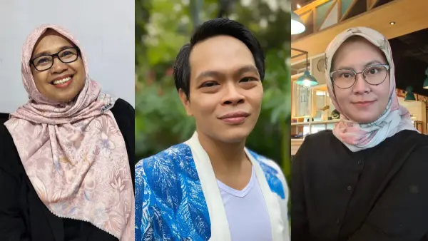 Latifah Anum Siregar, Benny Prawira dan Atika Paraswaty yang mendapat  anugerah Ashoka Fellow sebagai tiga penggerak perubahan Indonesia. (Sumber: Istimewa)