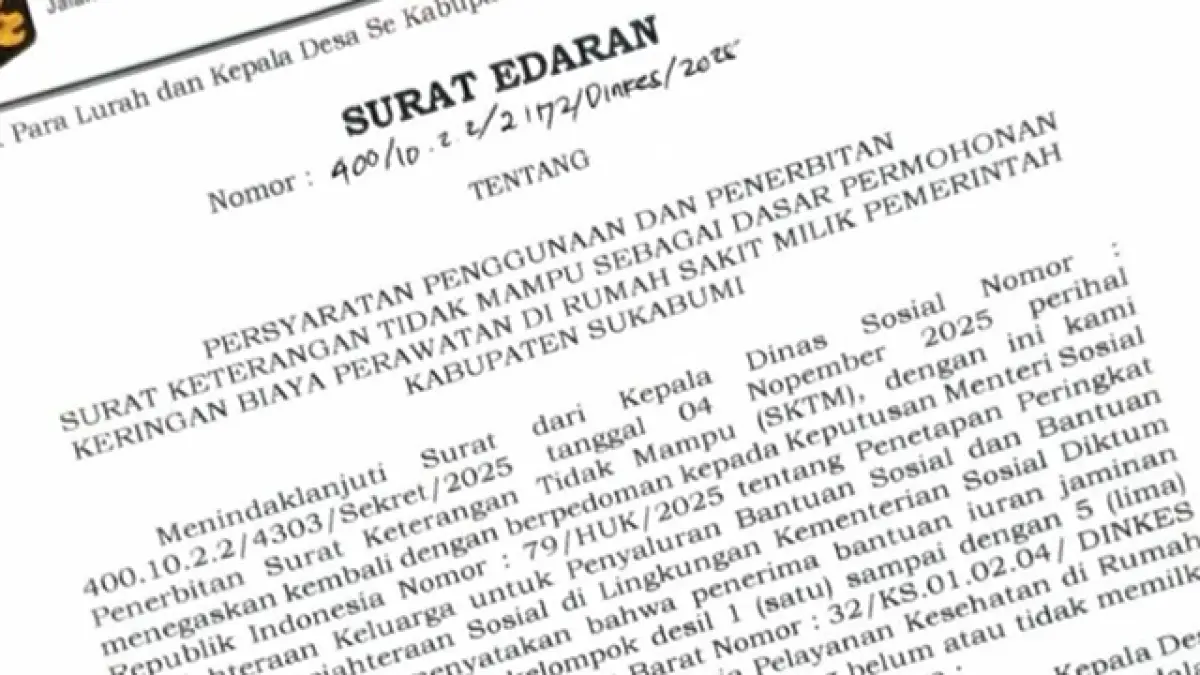 Surat Edaran SKTM, Dinsos Sukabumi Tegaskan Bantuan Harus Tepat Sasaran