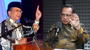Mantan Menlu Malaysia, Tan Sri Rais Yatim (Kiri) dan Mendagri Indonesia Tito Karnavian (Kanan). (Sumber : Instagram/@drraisyatim/YouTube/@Helmy Yahya Bicara).