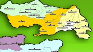 Peta rencana pemerikan DOB Kabupaten Sukabumi Utara (KSU). | Foto: Dok. SU