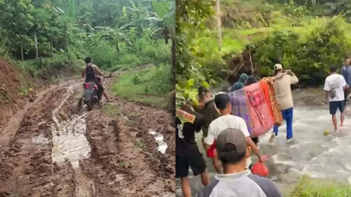 Jalan Rusak Bangbayang Paksa Ibu Baru Lahiran Ditandu, Ini Kata PU dan Ketua DPRD Sukabumi