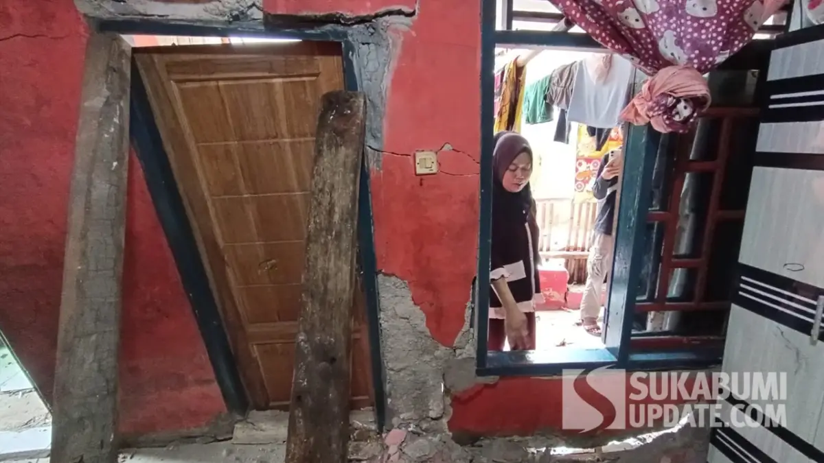Kkondisi rumah warga Gempol Palabuhanratu, Sukabumi.