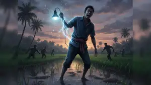 Tersengat Listrik saat benahi lampu penerangan di sawah, petani di Surade Sukabumi meninggal dunia. Foto hanya ilustrasi. (Sumber Foto: AI/Google Gemini)