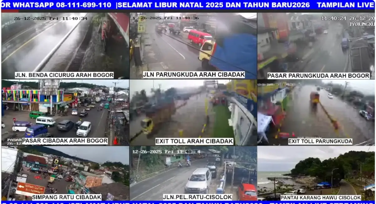 Link Streaming CCTV Pantauan Lalin Jalur Utara dan Wisata Sukabumi Selama Libur Nataru 2026