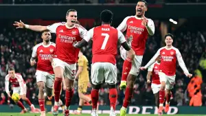 Selebrasi para pemain Arsenal setelah berhasil mencetak gol ke gawang Crystal Palace di ajang Carabao Cup (Sumber: web/arsenal.com)