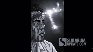 Beredar video pemuda berlumuran darah yang disebut korban begal di Jalur Cibolang, Polsek Cisaat Sukabumi telusuri. Foto di atas dianimasikan dengan AI dari tangkapan layar video tersebut.