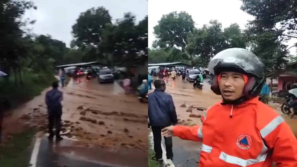 Longsor Tutup Jalan Provinsi Sukabumi–Purabaya, Lalu Lintas Sempat Lumpuh