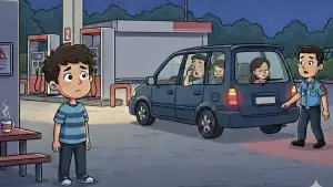 Bocah 11 tahun asal Jakarta tertinggal orangtuanya di SPBU Ongkrak Cibadak Sukabumi. Foto hanya ilustrasi. (Sumber Foto: AI/Google Gemini)