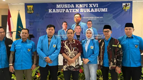 Gilang Gusmana usai ditetapkan sebagai Ketua DPD KNPI Kabupaten Sukabumi. Sabtu (27/12/2025). (Sumber: Istimewa)