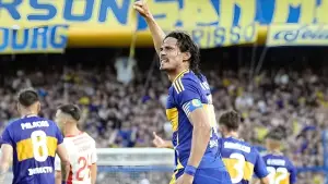 Selebrasi Edinson Cavani setelah mencetak gol untuk Boca Junior (Sumber: Instagram/@cavaniofficial21)