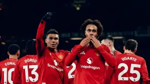 Selebrasi Joshua Zirkzee setelah mencetak gol ke gawang Wolverhampton (Sumber: instagram/@manchesterunited)