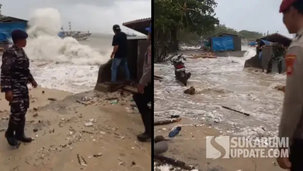 Banjir rob terjang pesisir sukabumi Rabu 31 Desember 2025 (Sumber: sukabumiupdate)