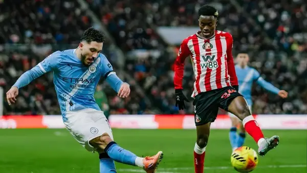 Aksi Rayan Cherki saat menghadapi Sunderland di Liga Inggris (Sumber: instagram/@mancity)