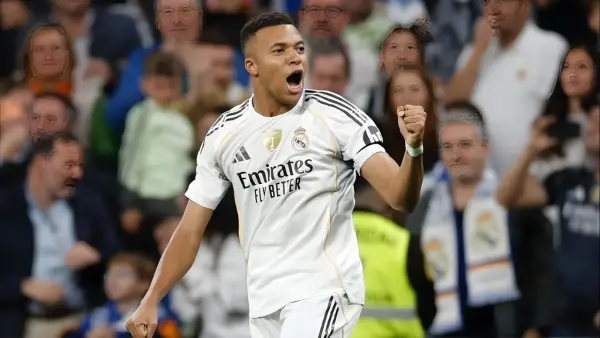 Selebrasi Mbappe setelah mencetak gol untuk Real Madrid di ajang La Liga Spanyol. (Sumber: Instagram/@k.mbappe)