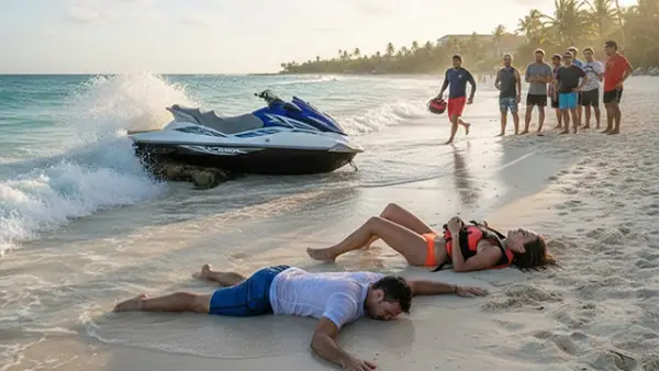 Ilustrasi - Identitas kedua korban kecelakaan laka laut usai jetski terbalik di Pantai Buffalo, Palabuhanratu, Kabupaten Sukabumi. (Sumber : gemini).