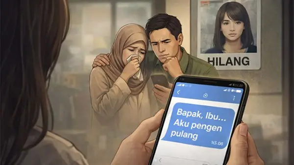 Ilustrasi - Kirim Pesan Ingin Pulang, Vika Intan Saputri (19) Gadis Bojonggenteng Masih Hilang. (Sumber : AI/ChatGPT).