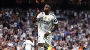 Selebrasi Vinicius Jr setelah mencetak gol untuk Real Madrid (Sumber: Instagram/@vinijr)
