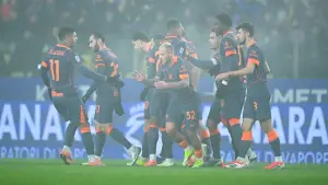 Para pemain Inter merayakan gol Federico Dimarco ke gawang Parma di ajang Liga Italia (Sumber: web/inter.it)