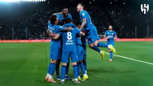 Selebrasi pemain Al Hilal setelah menang atas Al Nasr (Sumber: web/alhilal.com)