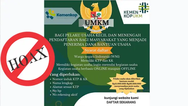 Unggahan Facebook yang mengklaim adanya BLT UMKM 2026 hingga Rp50 juta. (Sumber : Facebook).