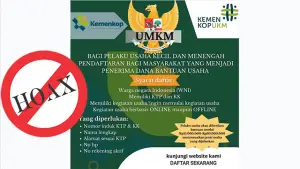 Unggahan Facebook yang mengklaim adanya BLT UMKM 2026 hingga Rp50 juta. (Sumber : Facebook).