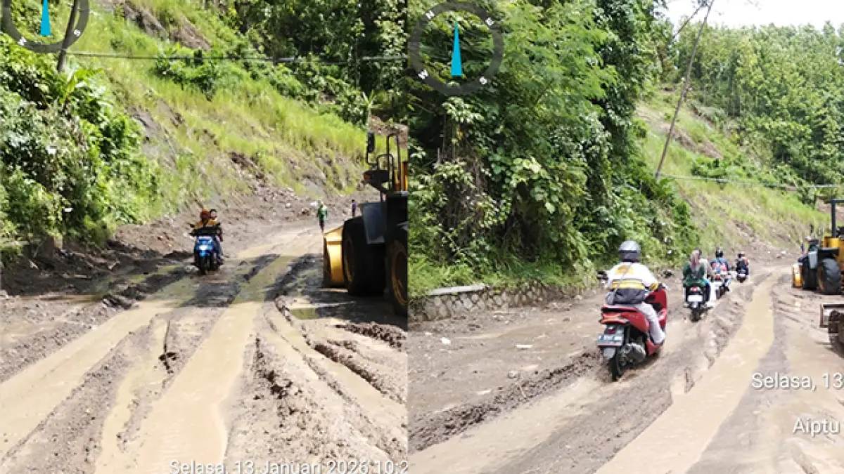 Jalur Bagbagan–Kiaradua Bisa Dilalui Usai Longsor, Pengendara Diminta Tetap Waspada