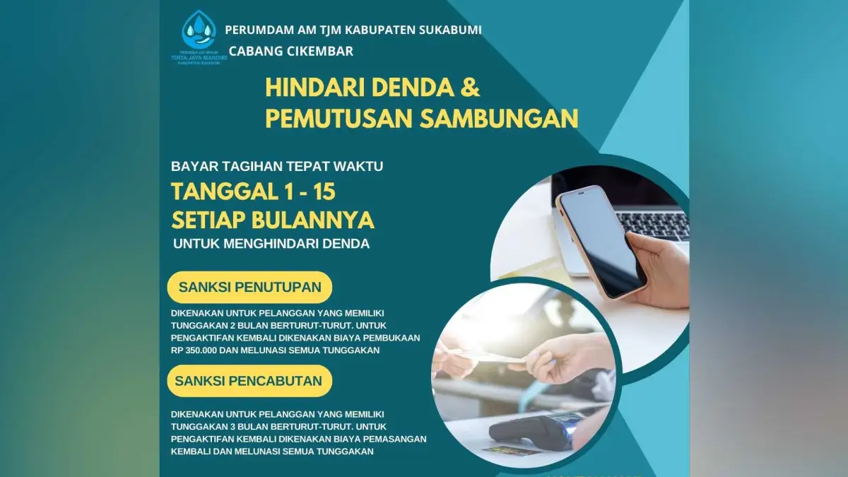Perumdam TJM Cikembar Sukabumi Imbau Pelanggan Bayar Tagihan Air Tepat Waktu