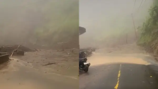 Material longsor menutup jalan jalur Bagbagan-Kiaradua, tepatnya di Cimapag, Desa Loji, Kecamatan Simpenan | Foto : Dok. warga