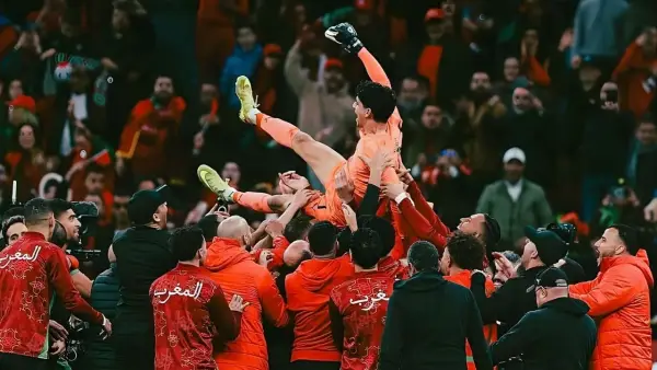 Selebrasi para pemain Maroko setelah memastikan diri melaju ke Final (Sumber: Instagram/@caf_online)