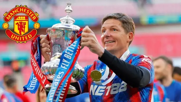 Selebrasi Oliver Glasner saat memenangkan trofi FA Cup bersama Crystal Palace (Sumber: web/mirror.co.uk)