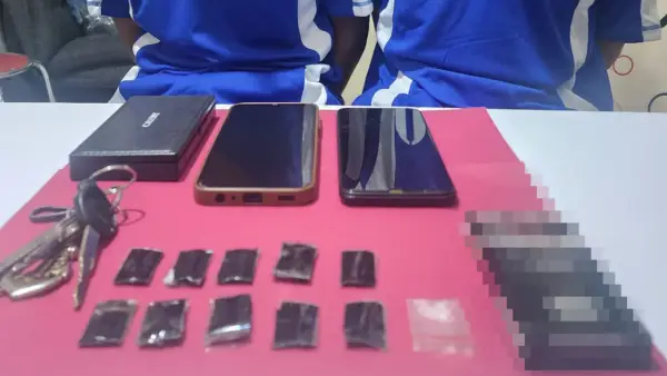 Pelaku dan sejumlah barang bukti diamankan oleh Satreskrim Sukabumi Kota | Foto : Dok. Satreskrim